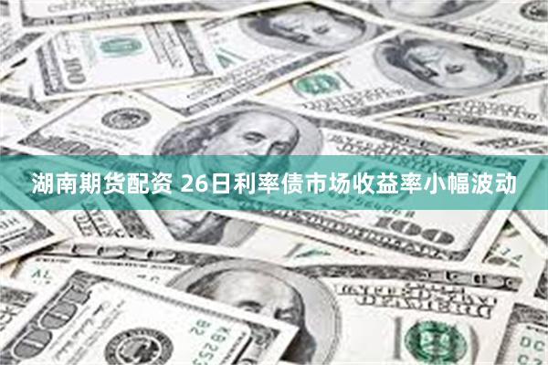 湖南期货配资 26日利率债市场收益率小幅波动