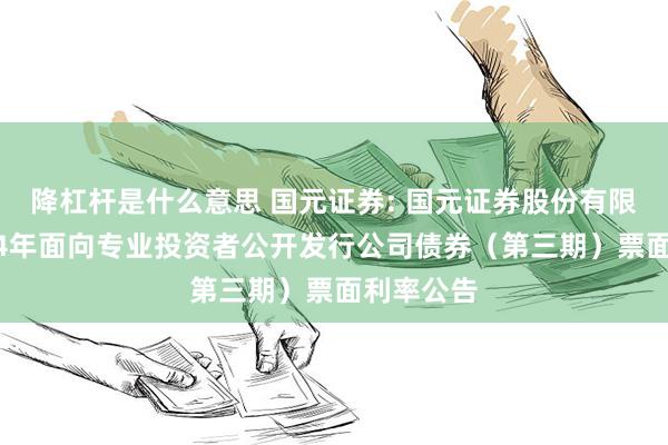 降杠杆是什么意思 国元证券: 国元证券股份有限公司2024年面向专业投资者公开发行公司债券(第三期)票面利率公告