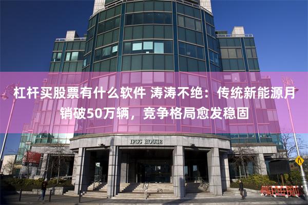 杠杆买股票有什么软件 涛涛不绝：传统新能源月销破50万辆，竞争格局愈发稳固