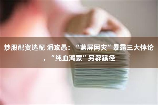 炒股配资选配 潘攻愚：“蓝屏网灾”暴露三大悖论，“纯血鸿蒙”另辟蹊径