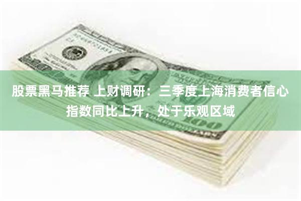 股票黑马推荐 上财调研：三季度上海消费者信心指数同比上升，处于乐观区域
