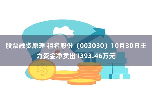 股票融资原理 祖名股份（003030）10月30日主力资金净卖出1393.46万元