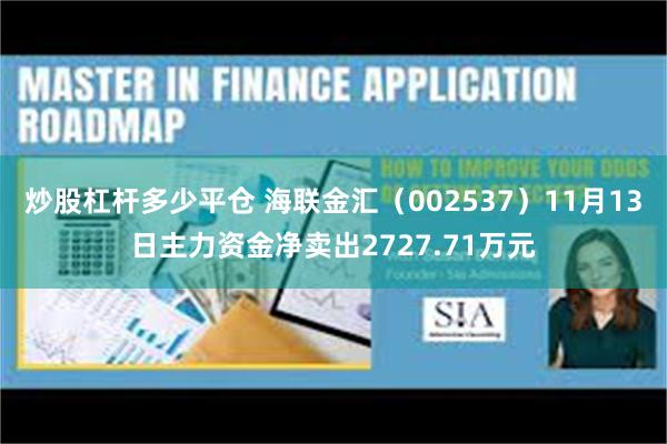 炒股杠杆多少平仓 海联金汇（002537）11月13日主力资金净卖出2727.71万元