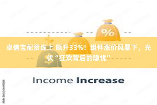 卓信宝配资线上 飙升33%！组件涨价风暴下，光伏“狂欢背后的隐忧”