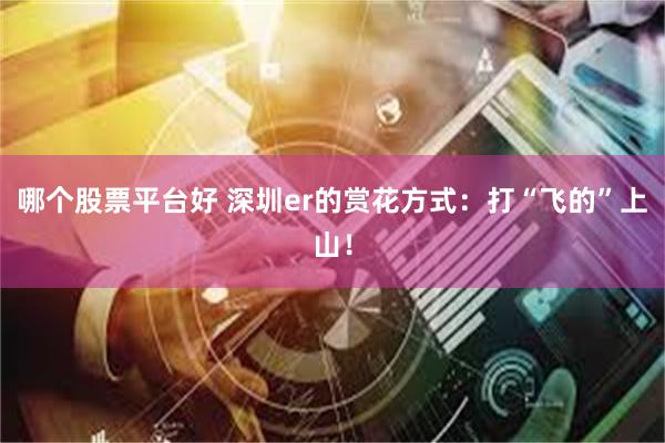 哪个股票平台好 深圳er的赏花方式：打“飞的”上山！