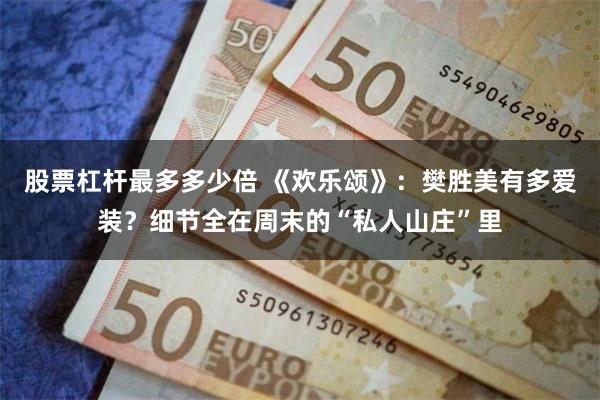 股票杠杆最多多少倍 《欢乐颂》：樊胜美有多爱装？细节全在周末